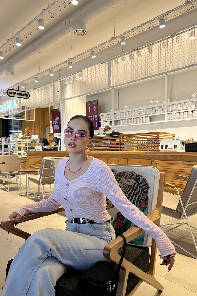 Pudra Önü Düğmeli Crop Top ATE4739 - 5