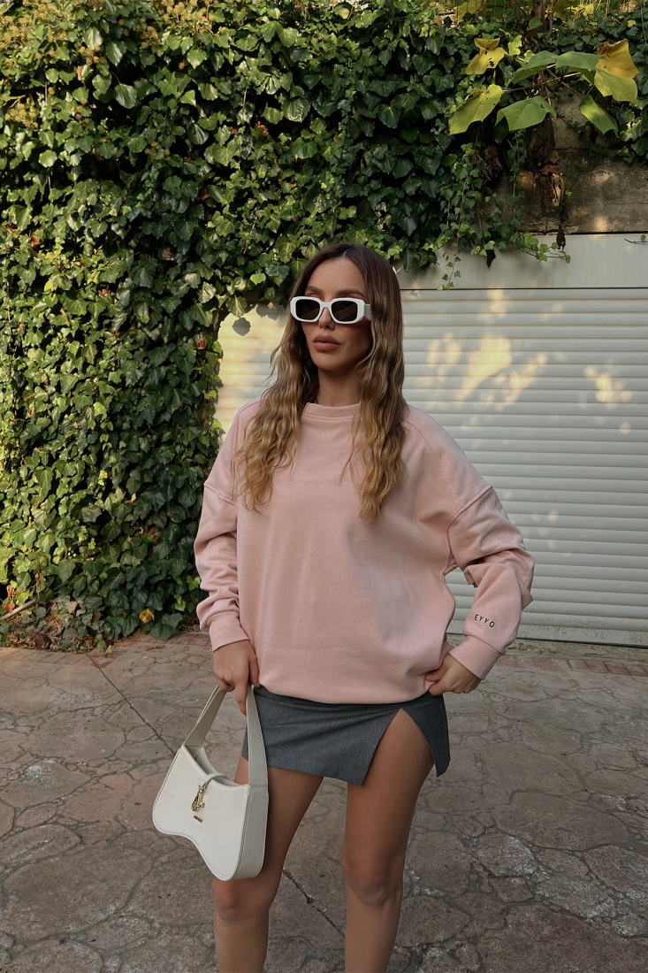 Pudra Oversize Basic Sweat ATE2526 - EYYO