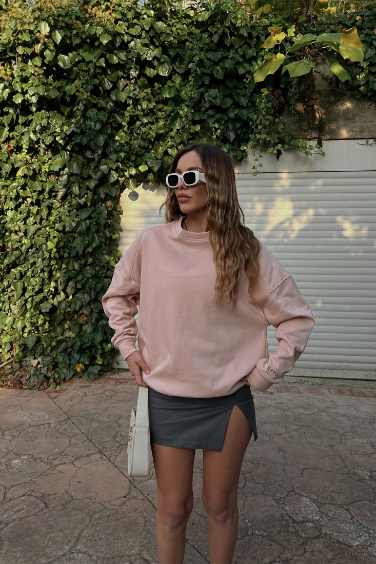Pudra Oversize Basic Sweat ATE2526 - EYYO