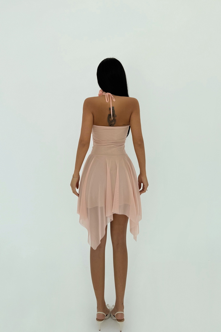 Pudra Delilah Mini Tül Elbise ATE-2401 - EYYO