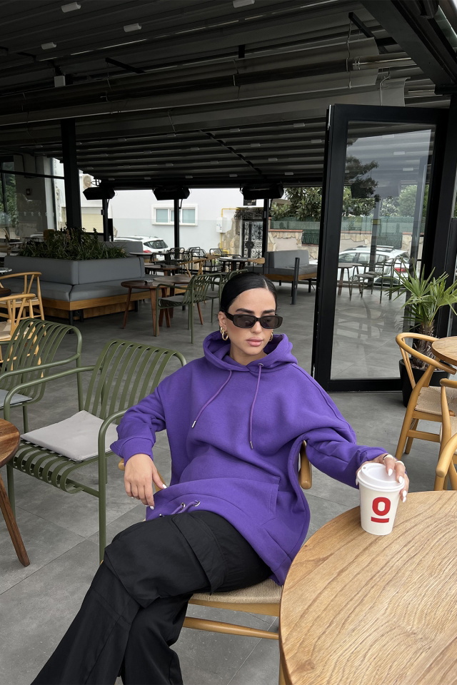 Purple Hooded Sweat ATE2154 - 2