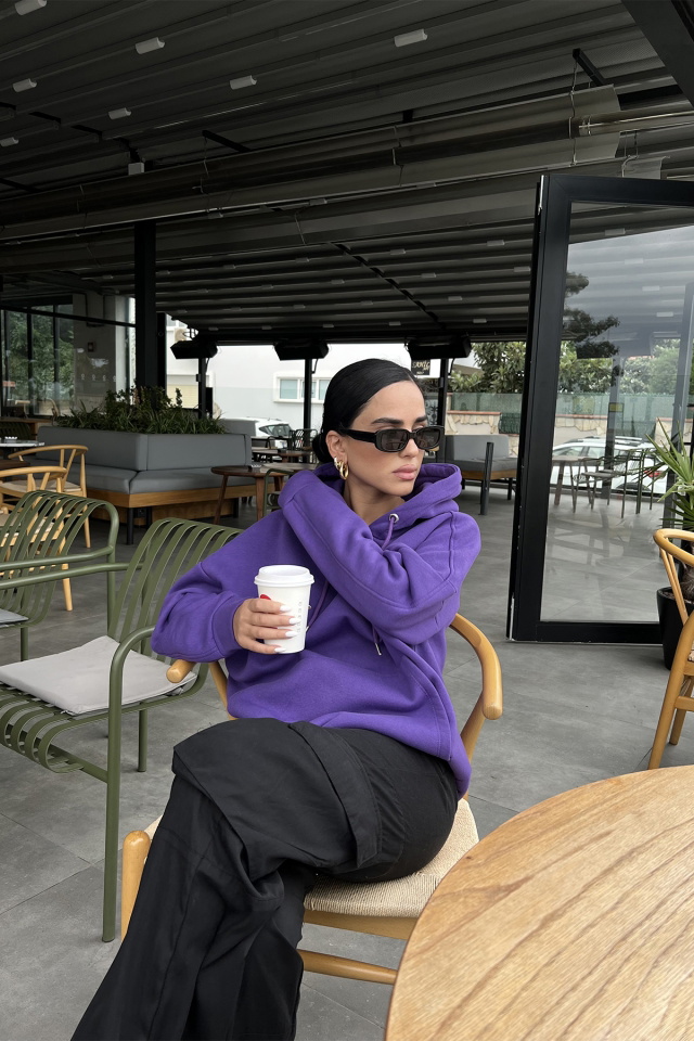 Purple Hooded Sweat ATE2154 - 5