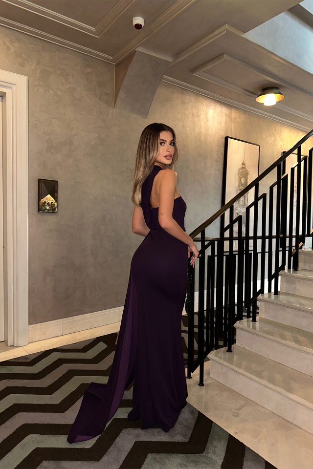 Purple Long Evening Dress ATEL27 - 5