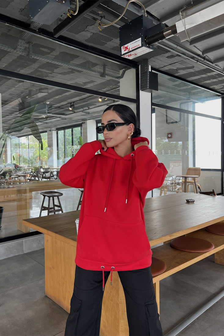 Red Hooded Sweat ATE2155 - EYYO
