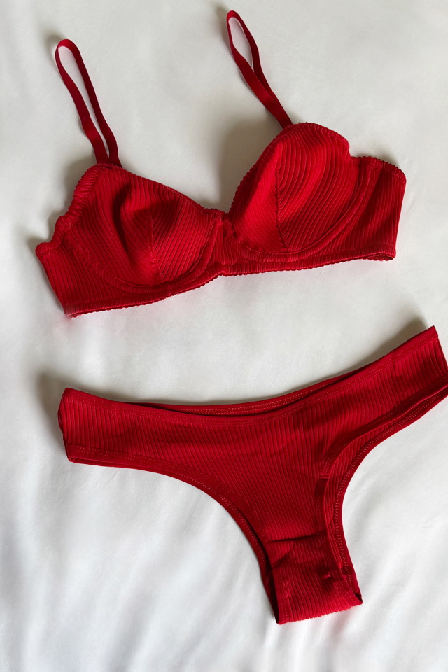 Red Knitted Underwear ATE-2889 