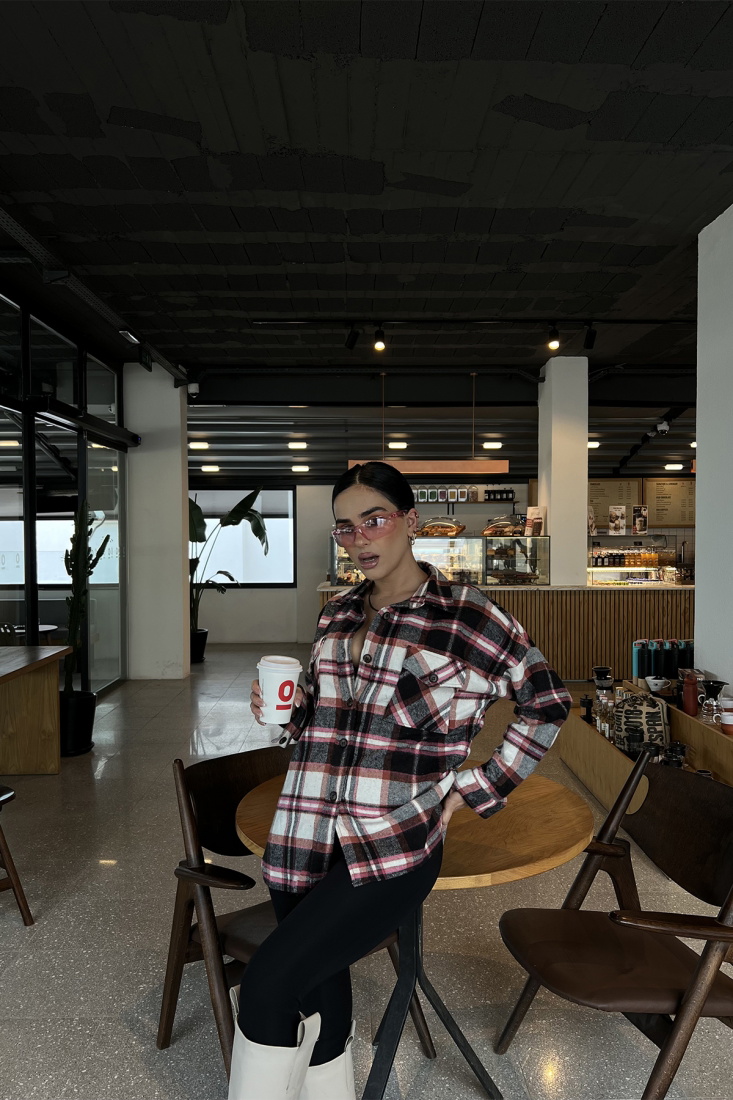 Red Pocket Lumberjack Shirt ATE2836 - EYYO