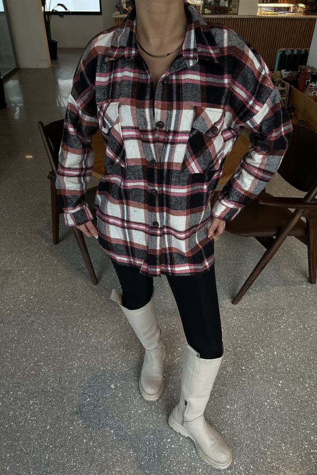 Red Pocket Lumberjack Shirt ATE2836 - 2