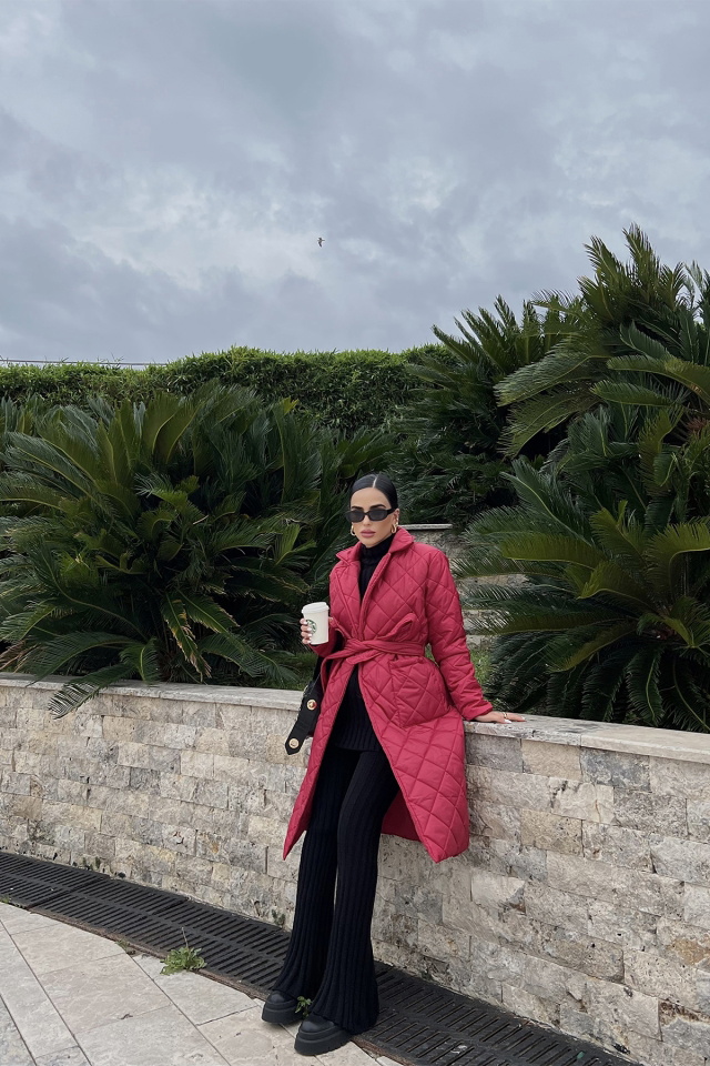 Red Quilted Coat ATE2140 