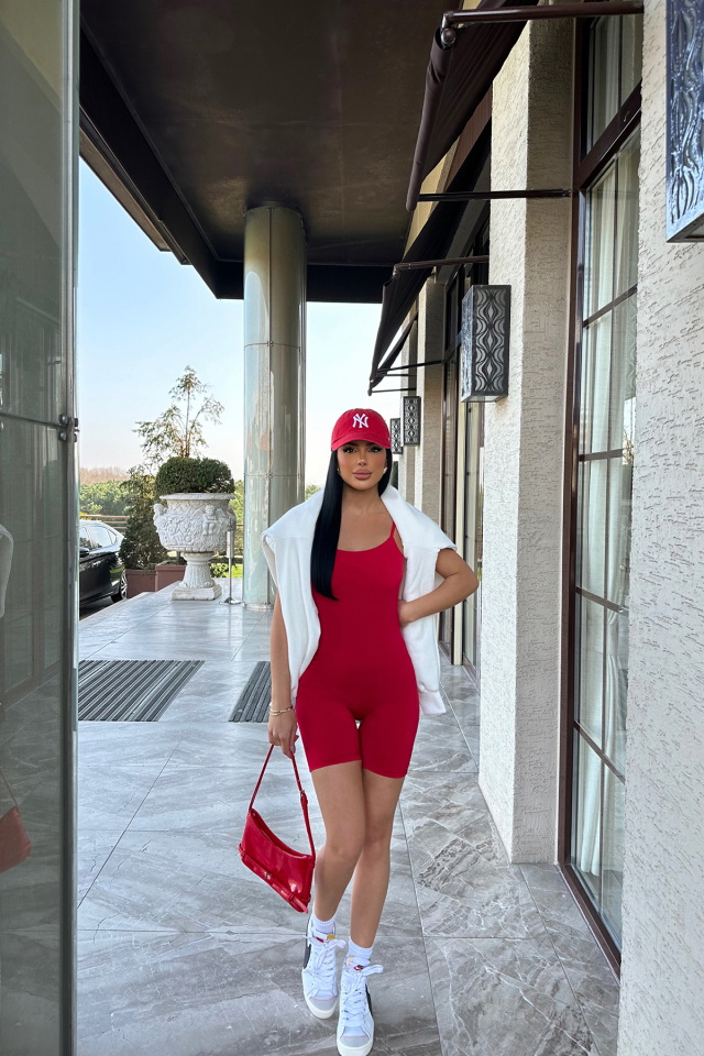 Red Strapped Overalls ATE6443 - 4