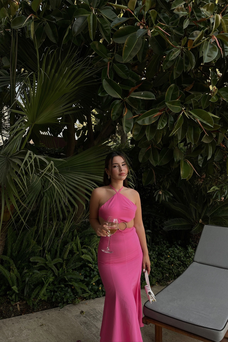 Ring Detail Maxi Dress ATE1536 - EYYO ATELIER