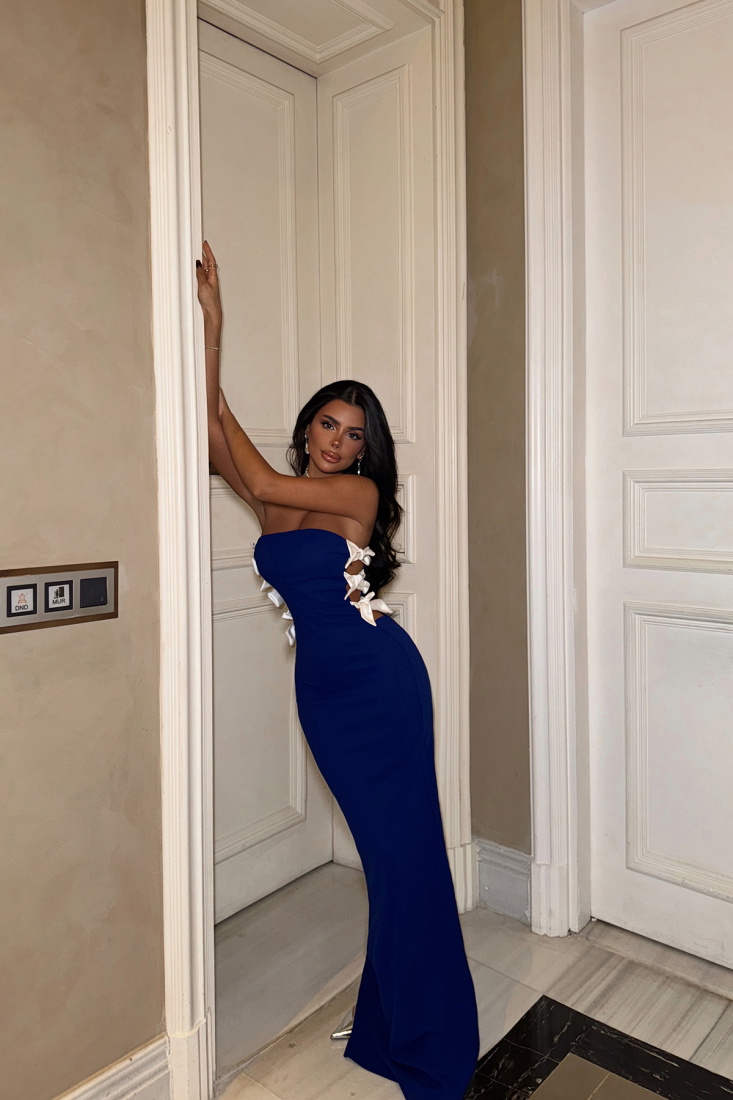 Saks Allora Fiyonk Detaylı Elbise ATE-1589 - EYYO