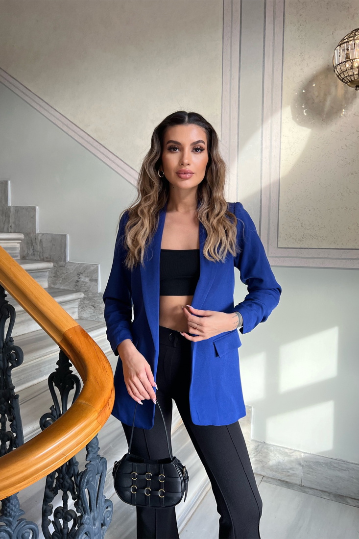 Saks Blazer Kruvaze Yaka Ceket ATE4359 - EYYO