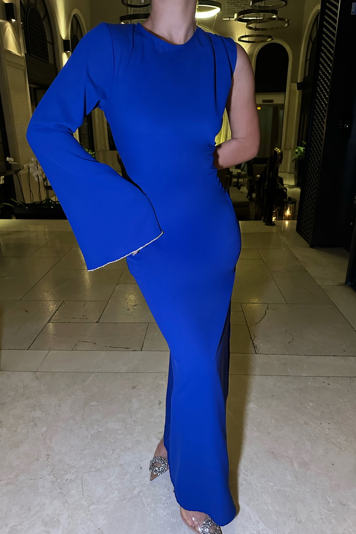 Saks Jack Tek Kol Uzun Elbise ATE-0934 - EYYO