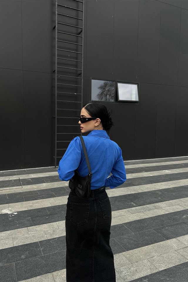 Saks Önden Bağlamalı Gömlek ATE4182 - 4