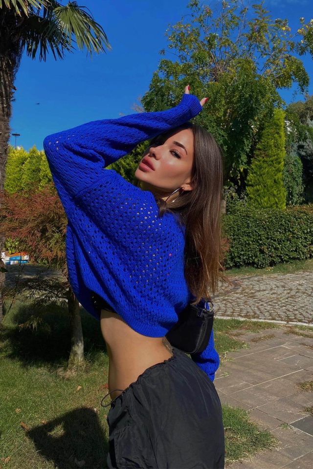 Saks Örgü Detay Kazak ATE2855 - 2