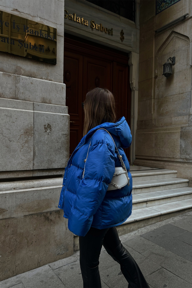 Saks Şişme Kapşonlu Mont ATE3490 - EYYO