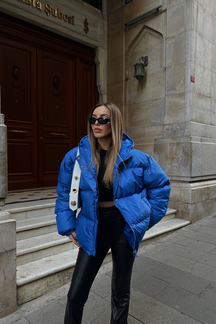 Saks Şişme Kapşonlu Mont ATE3490 - EYYO