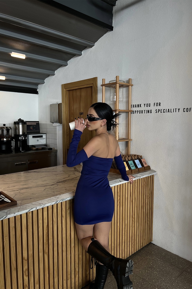 Saks Straplez Mini Elbise ATE3920 - EYYO