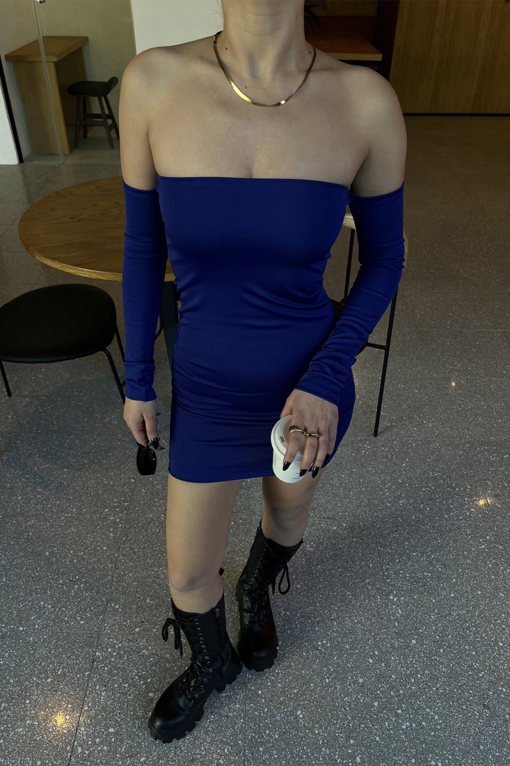 Saks Straplez Mini Elbise ATE3920 - EYYO