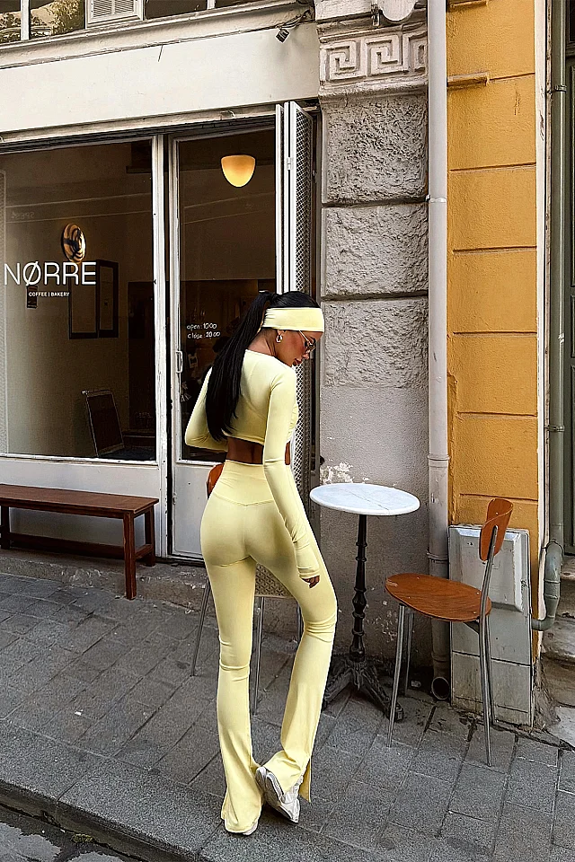 Sarı 4 Lü Pantolonlu Takım