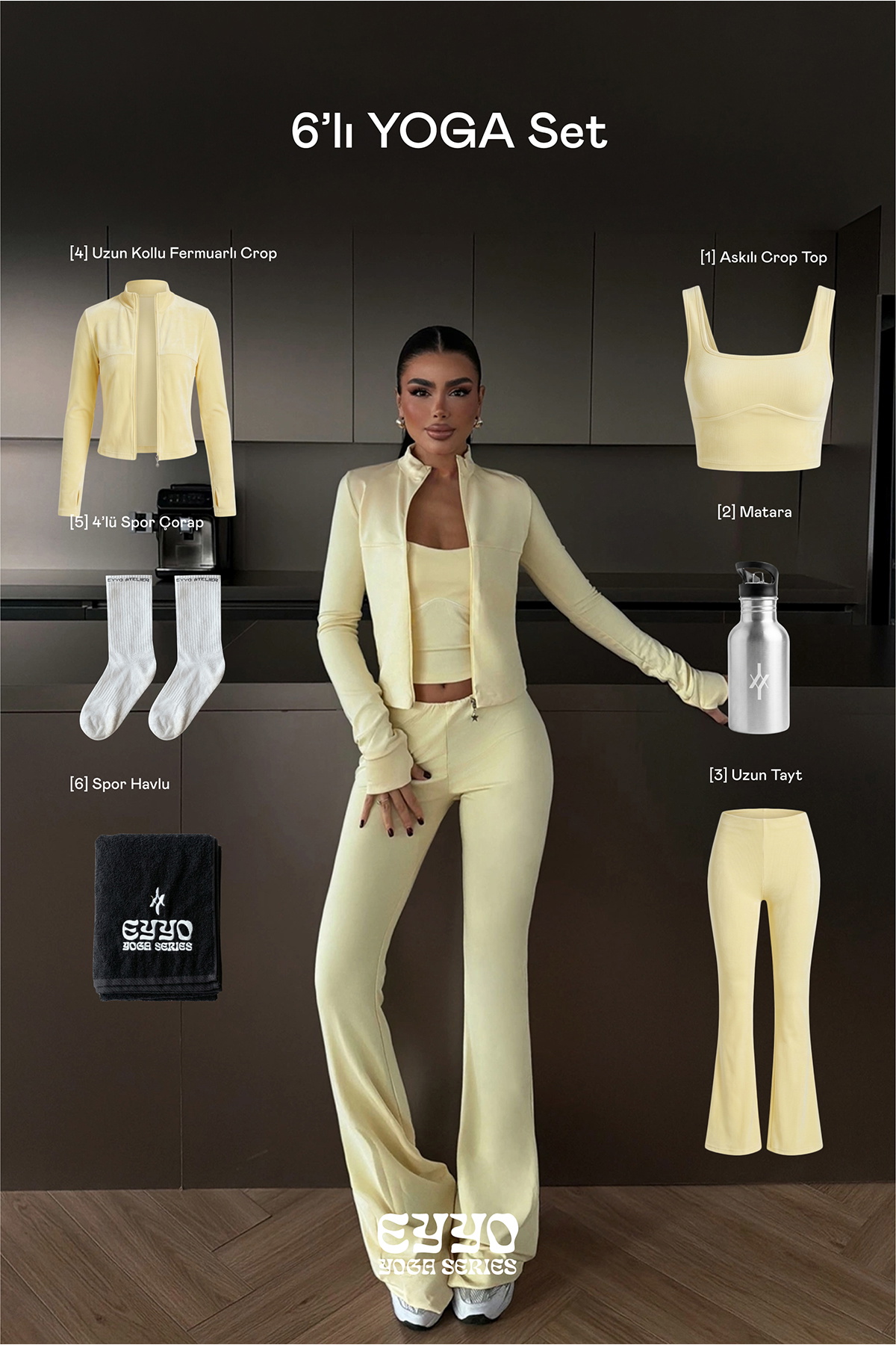 Sarı 6'lı Yoga Set - 1