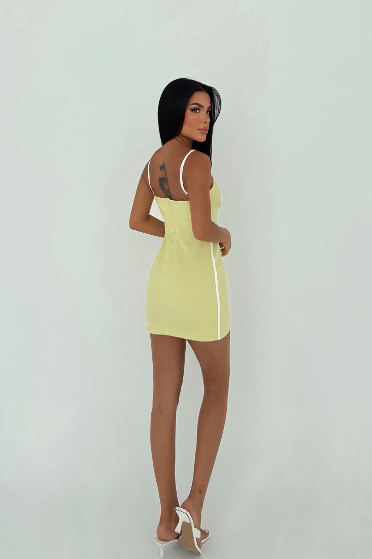 Sarı Orelia Mini Elbise ATE-3438 - EYYO