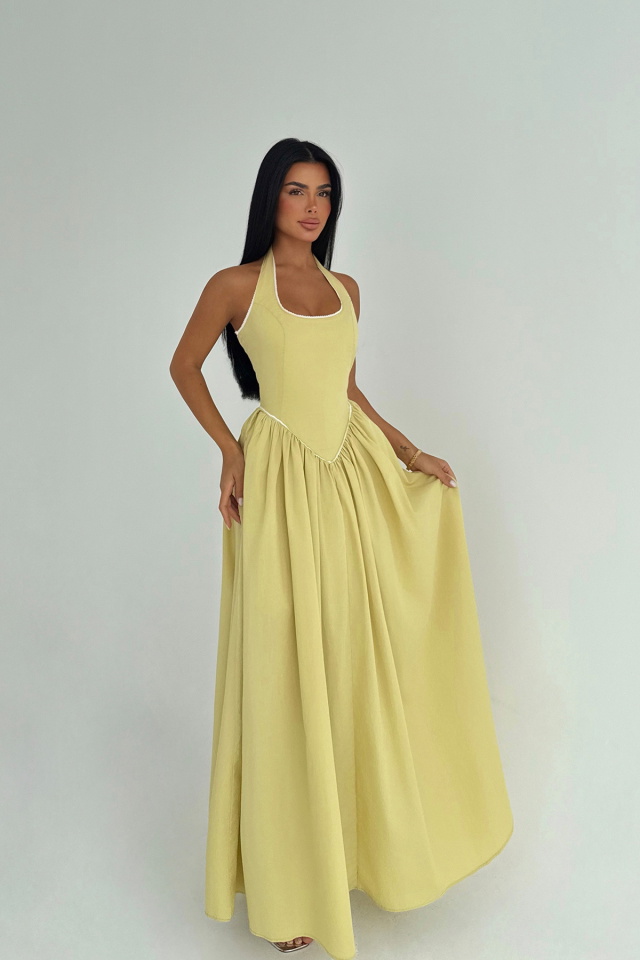 Sarı Neyela Elbise ATE-3459 