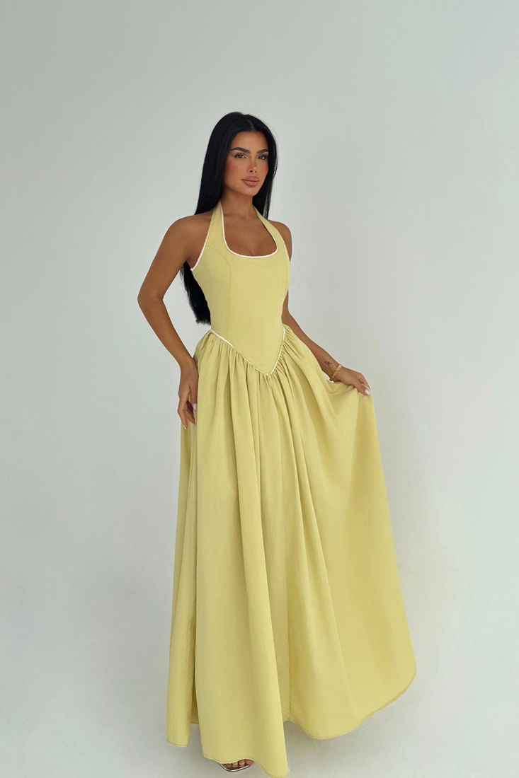 Sarı Neyela Elbise ATE-3459 - EYYO