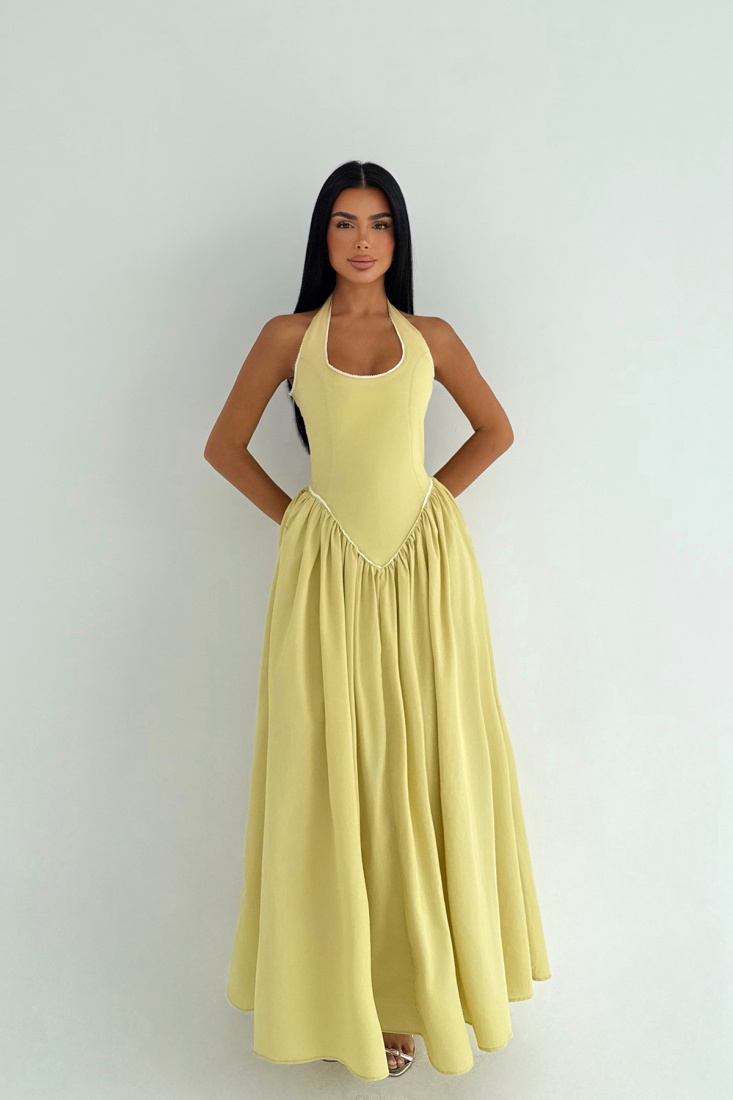 Sarı Neyela Elbise ATE-3459 - EYYO