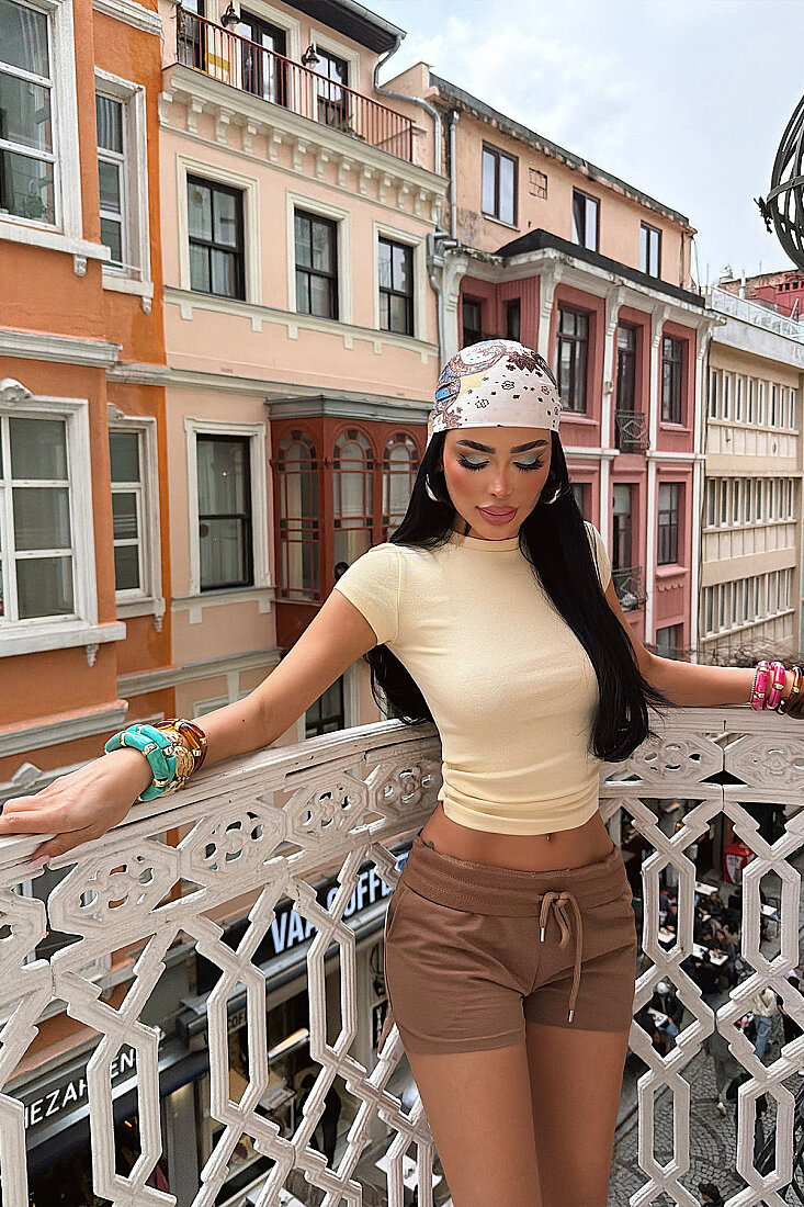 Sarı Kebo Crop Top ATE-5133 - EYYO