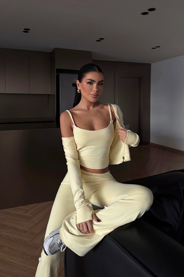 Sarı Croplu Takım ATE-4143 - EYYO