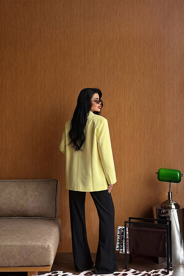Sarı Sidrit Oversize Blazer