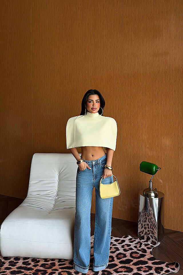 Sarı Suuti Crop Bluz ATE-5300 
