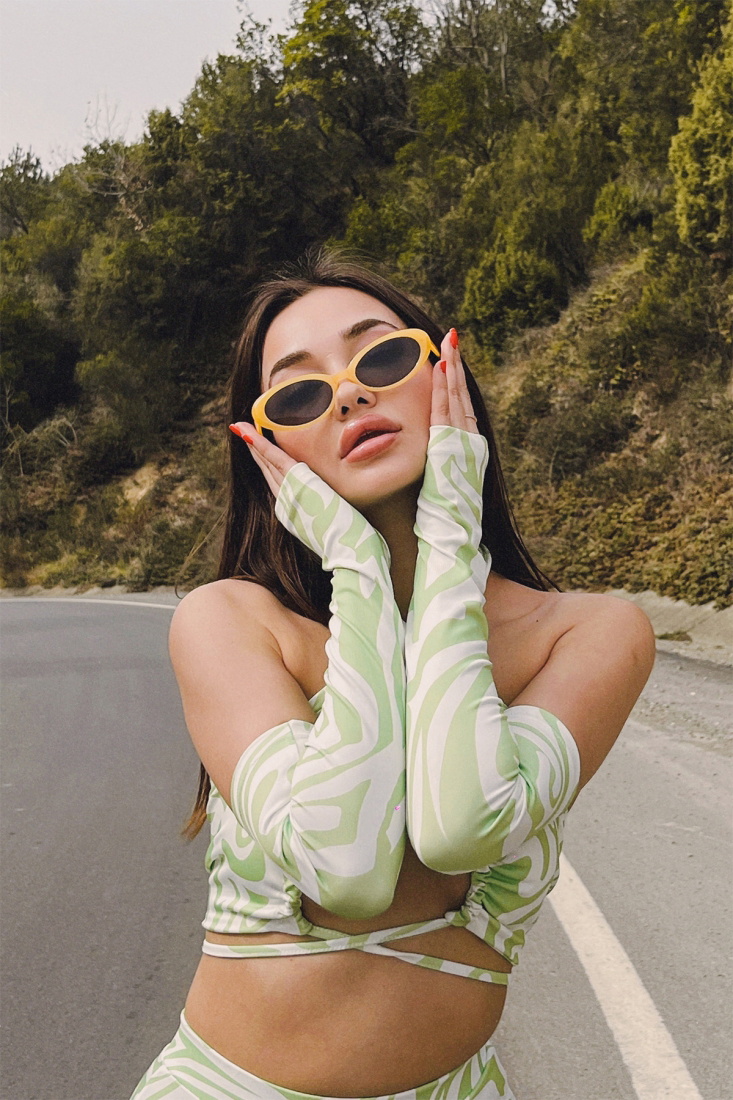 Sarı İnce Çerçeveli Gözlük ATE4102 - EYYO