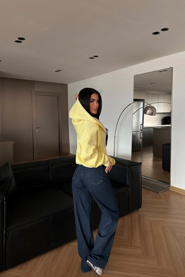 Sarı Medias Kapüşonlu Hırka ATE-4863 - 4