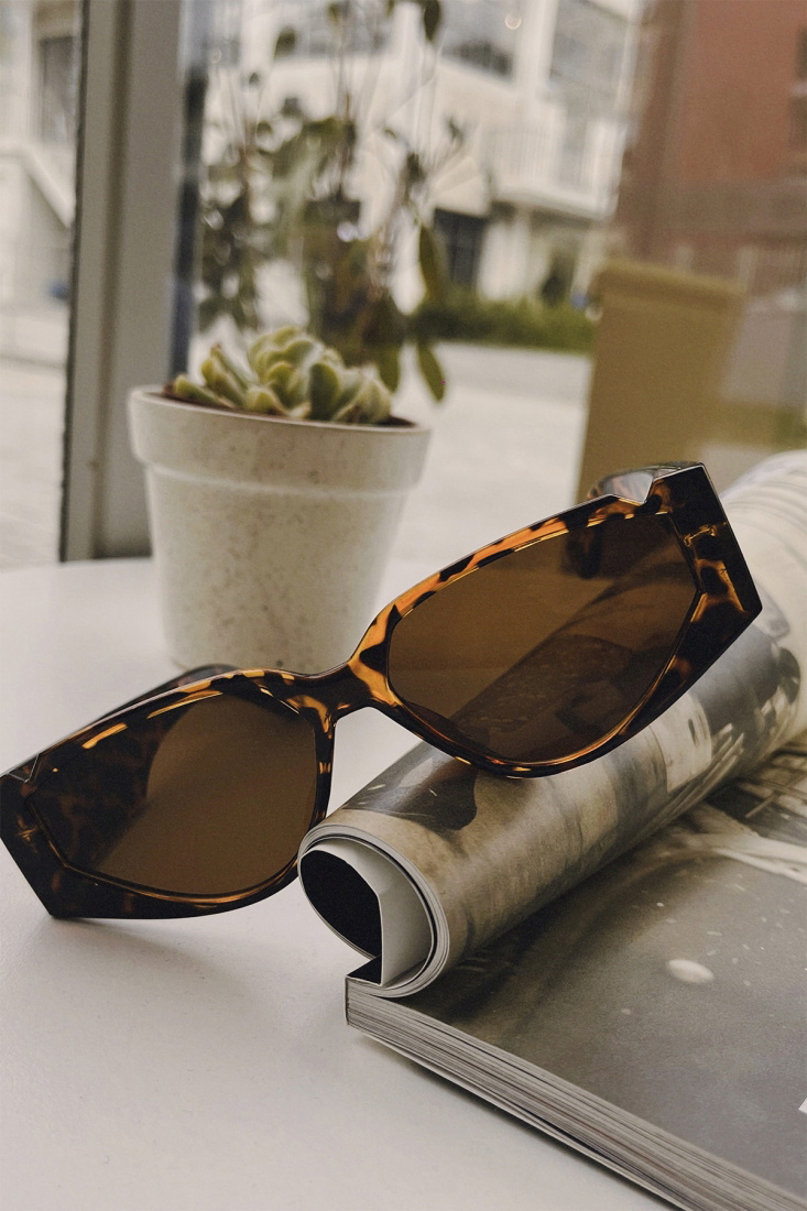 Sarı Leopar Desen Gözlük ATE4689 - EYYO