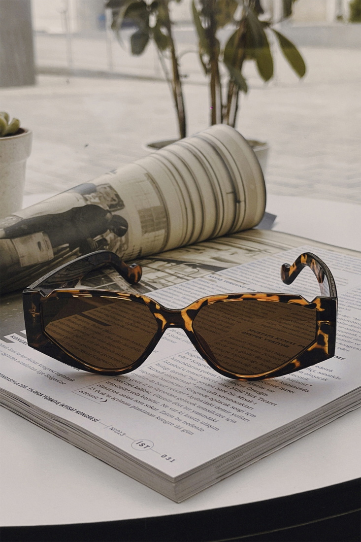 Sarı Leopar Desen Gözlük ATE4689 - EYYO