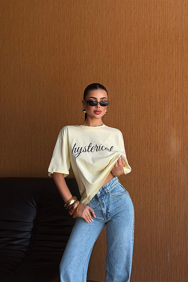 Sarı Mystorical Tshirt ATE-5531 