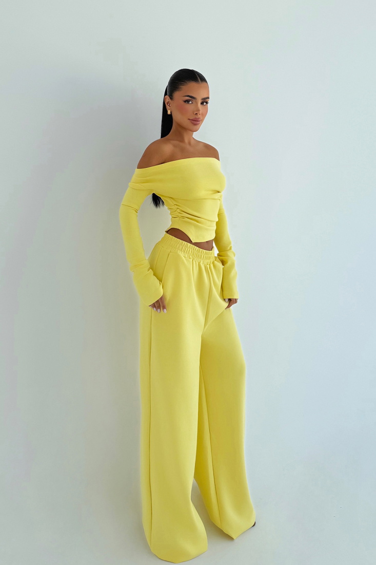 Sarı Chyler Tracksuit Takım ATE-3479 - EYYO