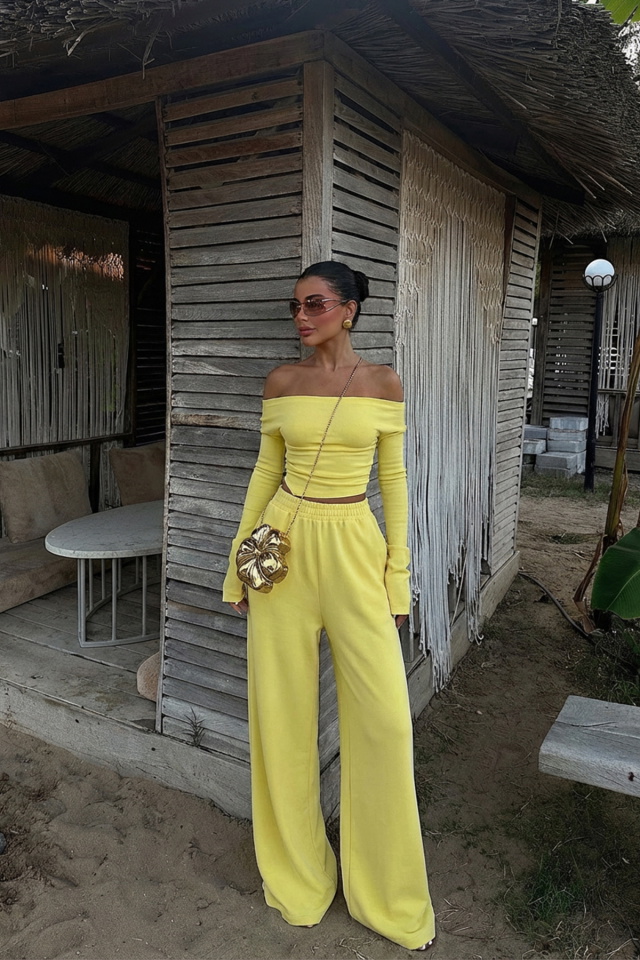 Sarı Chyler Tracksuit Takım ATE-3479 - 2