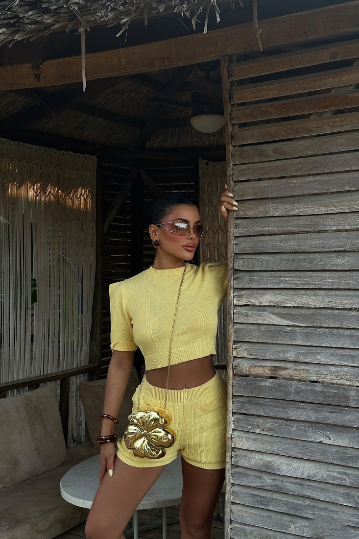 Sarı Bellini Triko Takım ATE-3499 - EYYO