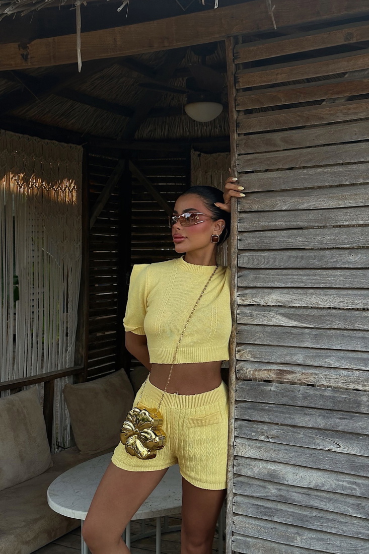 Sarı Bellini Triko Takım ATE-3499 - EYYO