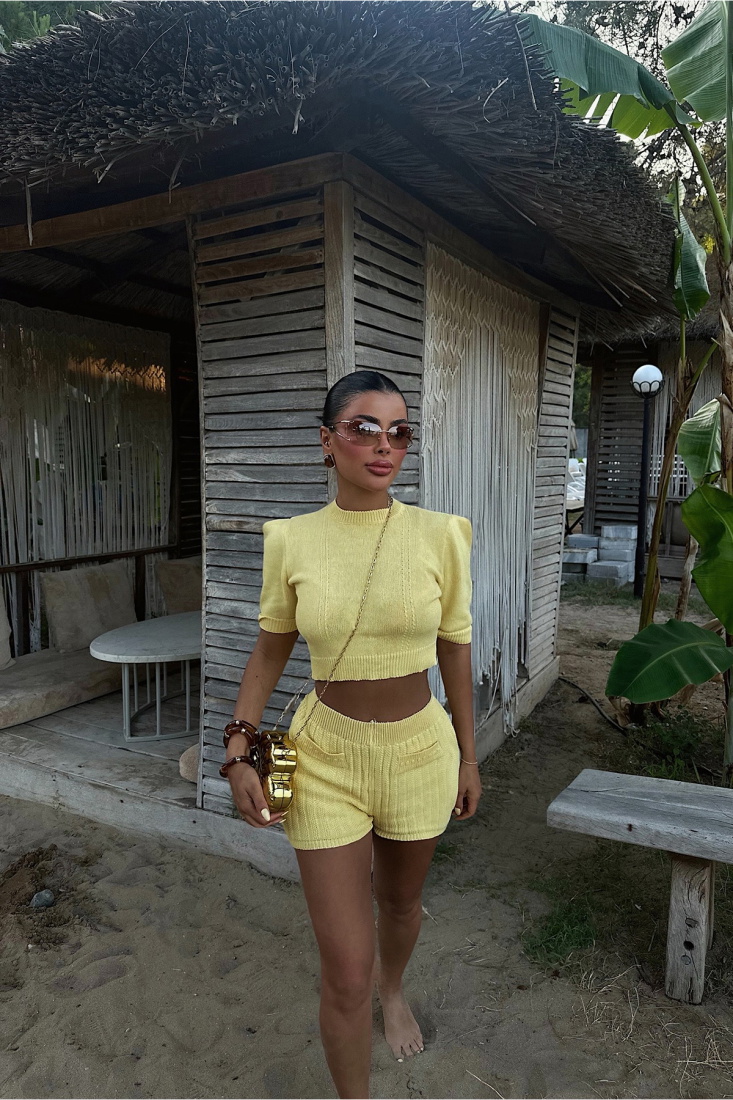 Sarı Bellini Triko Takım ATE-3499 - EYYO