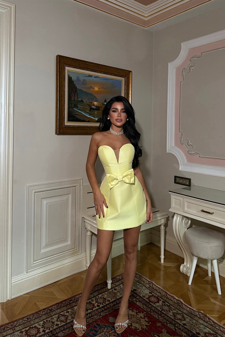 Sarı Luella Mini Abiye  ATE-3671 - EYYO