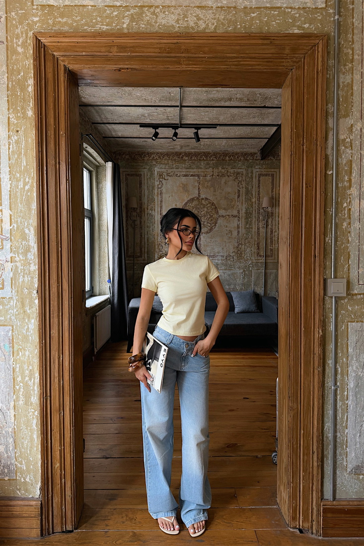 Sarı Dewbi Crop Top ATE-4935 - EYYO