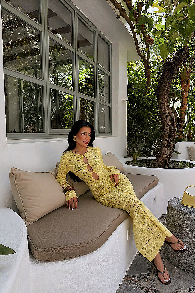 Sarı Triko Elbise ATE-4952 - 4