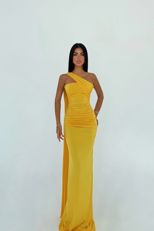 Sarı Coraline Çok Çeşit Bağlamalı Elbise ATE-3174 - 6