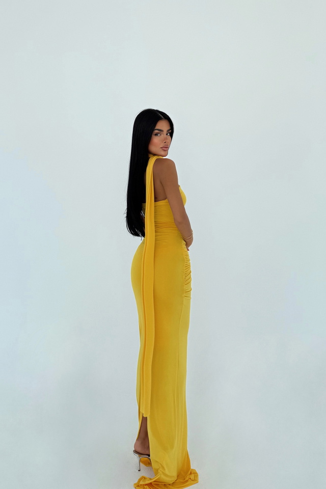 Sarı Coraline Çok Çeşit Bağlamalı Elbise ATE-3174 - 7
