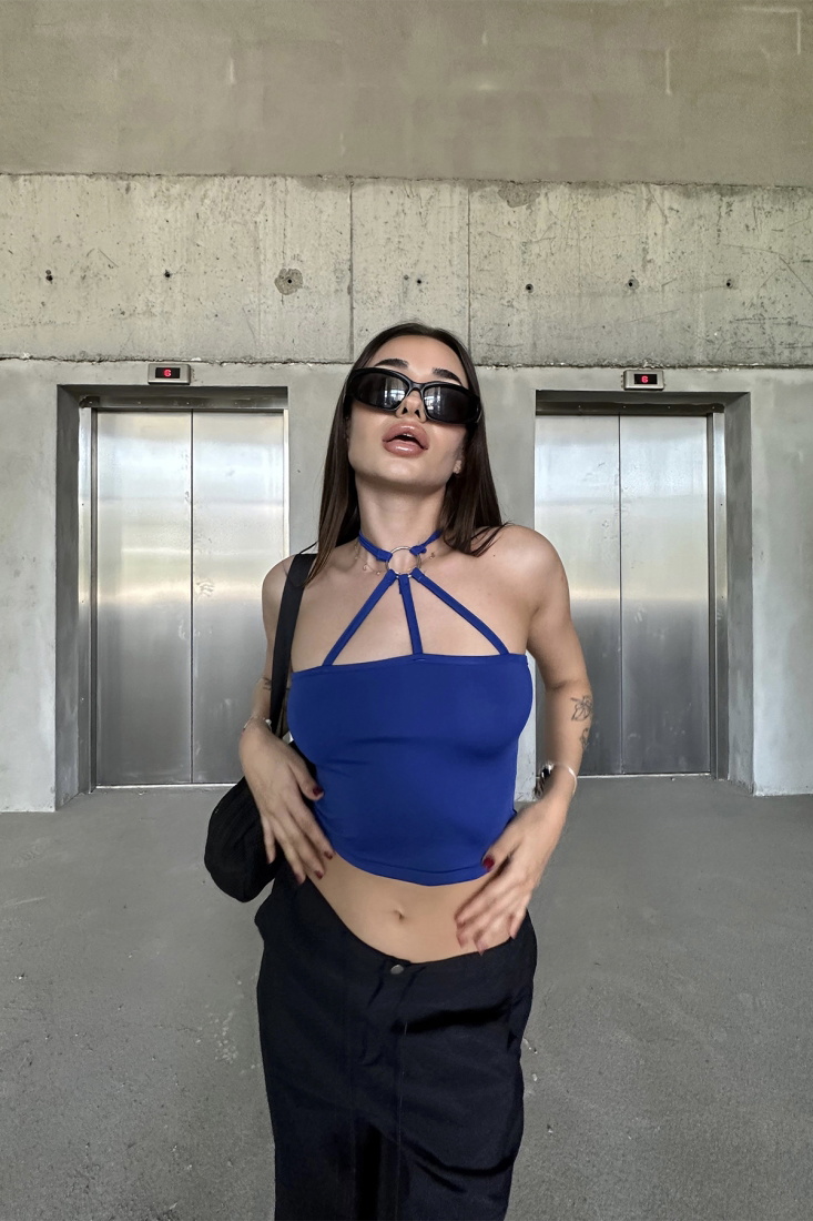 Sax Ring Detail Crop Top ATE7141 - EYYO