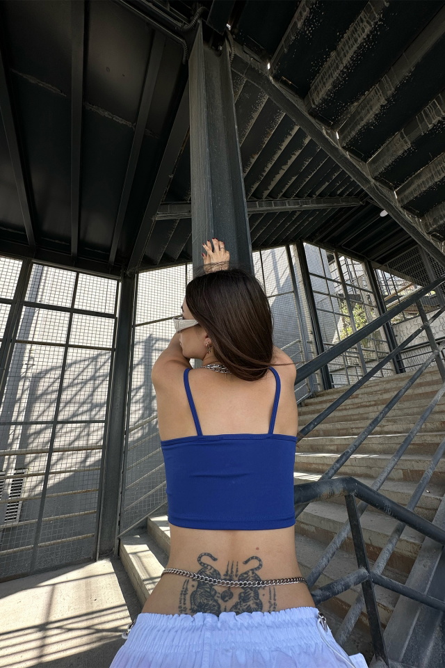 Sax Ring Detail Crop Top ATE7157 - 5